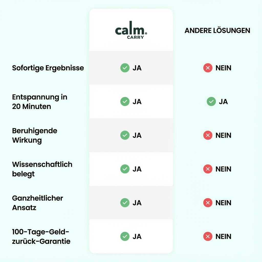 Wie unterscheidet sich CalmCarry® von anderen "Lösungen"?